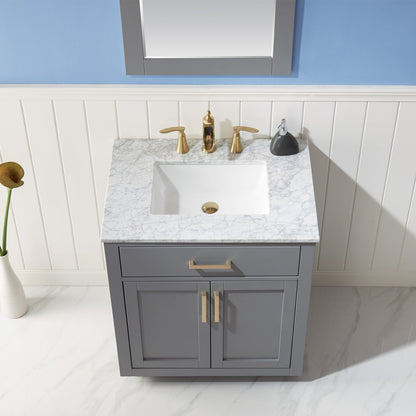 Altair Designs 30" single vanity with top - 531030-WH-CA-NM