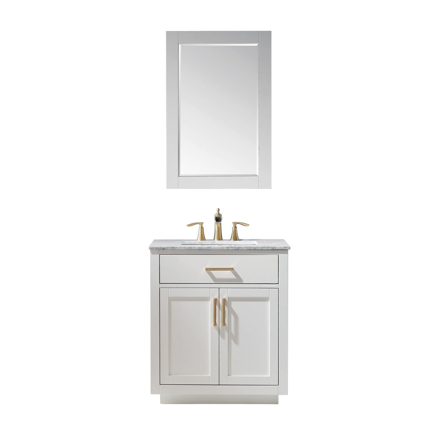 Altair Designs 30" single vanity with top - 531030-WH-CA-NM