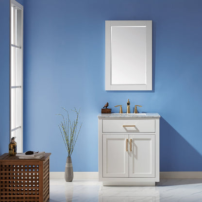 Altair Designs 30" single vanity with top - 531030-WH-CA-NM