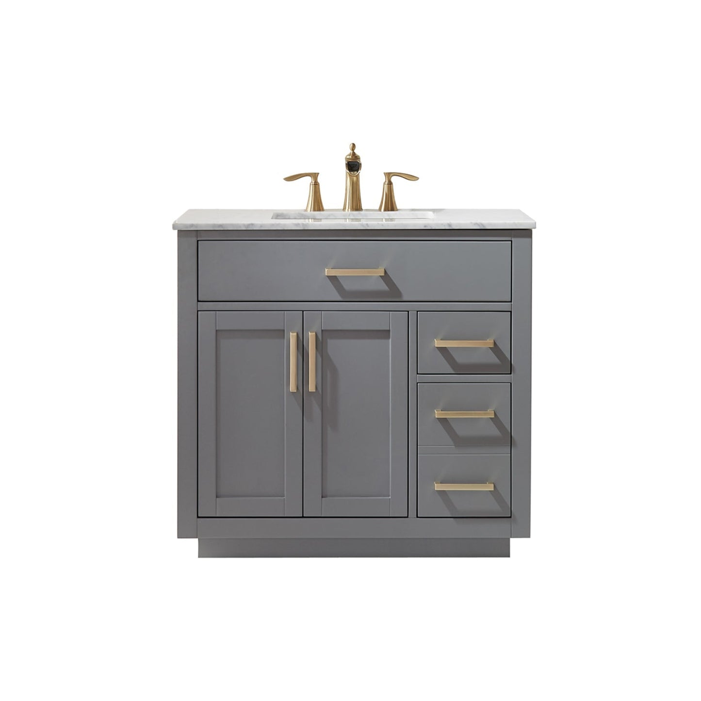 Altair Designs 36" single vanity with top - 531036-WH-CA-NM
