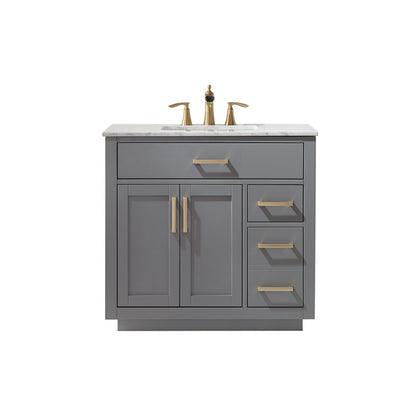 Altair Designs 36" single vanity with top - 531036-WH-CA-NM