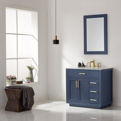 Altair Designs 36" single vanity with top - 531036-WH-CA-NM