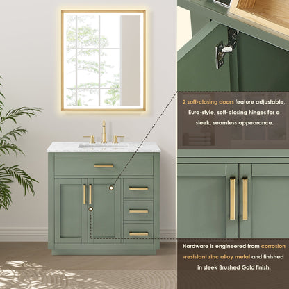 Altair Designs Ivy 30"/36"/48" single vanity with top - 531030-VG-CA-NM