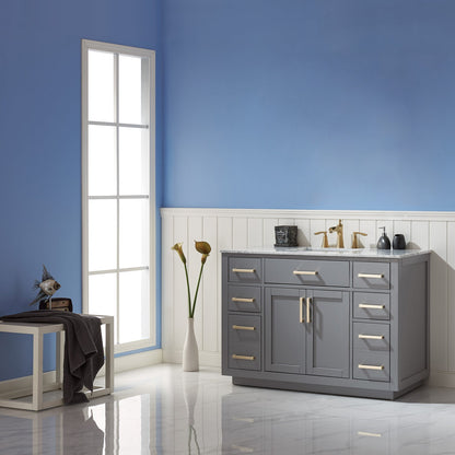Altair Designs 48" single vanity with top - 531048-WH-CA-NM