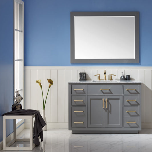Altair Designs 48" single vanity with top - 531048-WH-CA-NM
