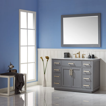 Altair Designs 48" single vanity with top - 531048-WH-CA-NM
