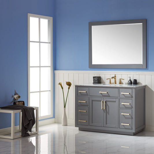 Altair Designs 48" single vanity with top - 531048-WH-CA-NM
