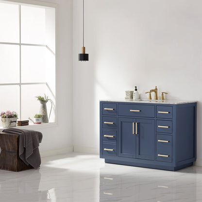 Altair Designs 48" single vanity with top - 531048-WH-CA-NM
