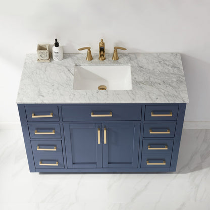 Altair Designs 48" single vanity with top - 531048-WH-CA-NM