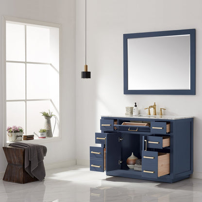 Altair Designs 48" single vanity with top - 531048-WH-CA-NM