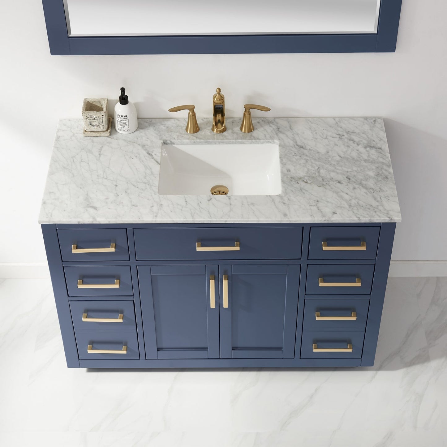 Altair Designs 48" single vanity with top - 531048-WH-CA-NM