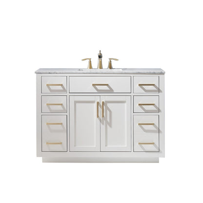Altair Designs 48" single vanity with top - 531048-WH-CA-NM