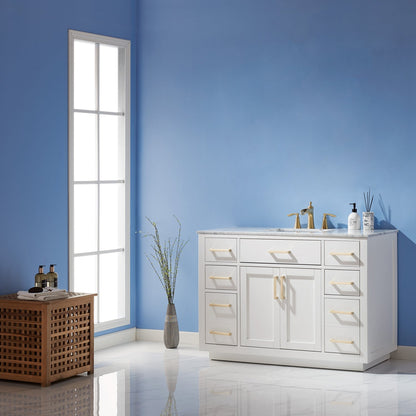 Altair Designs 48" single vanity with top - 531048-WH-CA-NM