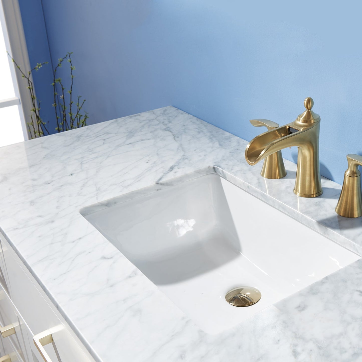 Altair Designs 48" single vanity with top - 531048-WH-CA-NM