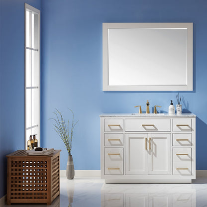 Altair Designs 48" single vanity with top - 531048-WH-CA-NM