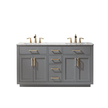 Altair Designs 60" double vanity with top - 531060-WH-CA-NM