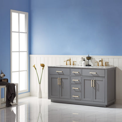 Altair Designs 60" double vanity with top - 531060-WH-CA-NM