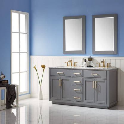 Altair Designs 60" double vanity with top - 531060-WH-CA-NM