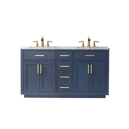 Altair Designs 60" double vanity with top - 531060-WH-CA-NM