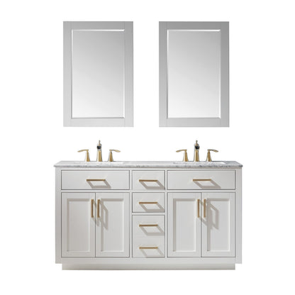Altair Designs 60" double vanity with top - 531060-WH-CA-NM