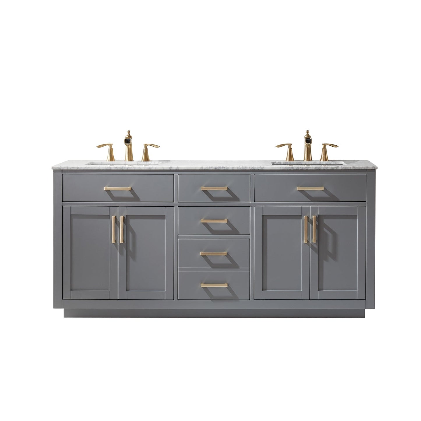 Altair Designs 72" double vanity with top - 531072-WH-CA-NM
