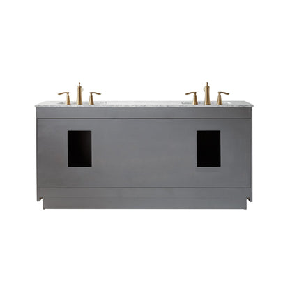 Altair Designs 72" double vanity with top - 531072-WH-CA-NM
