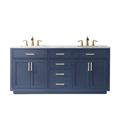 Altair Designs 72" double vanity with top - 531072-WH-CA-NM