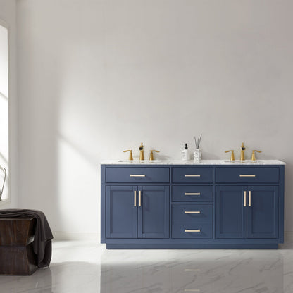 Altair Designs 72" double vanity with top - 531072-WH-CA-NM