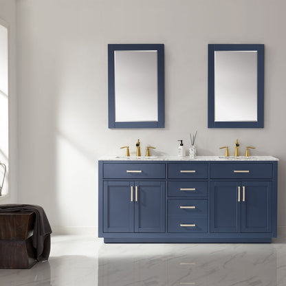 Altair Designs 72" double vanity with top - 531072-WH-CA-NM