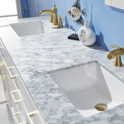 Altair Designs 72" double vanity with top - 531072-WH-CA-NM