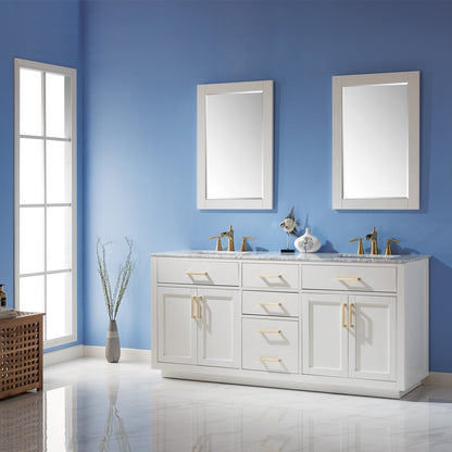 Altair Designs 72" double vanity with top - 531072-WH-CA-NM