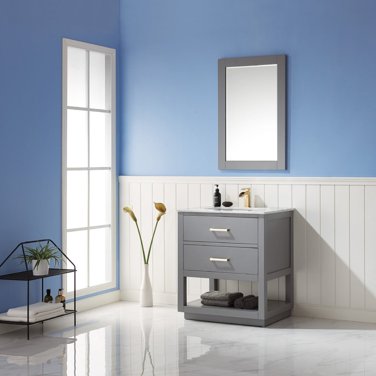 Altair Designs 30" single vanity with top - 532030-WH-CA