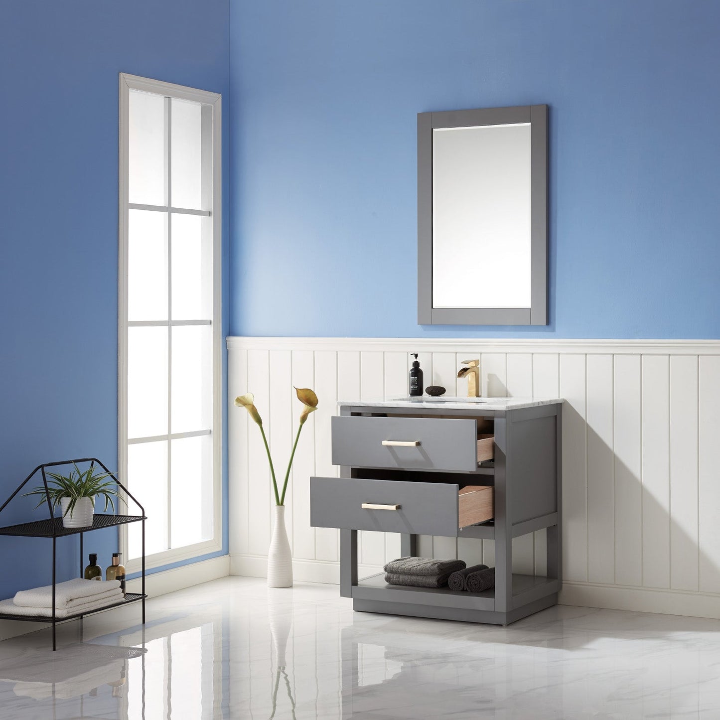 Altair Designs 30" single vanity with top - 532030-WH-CA