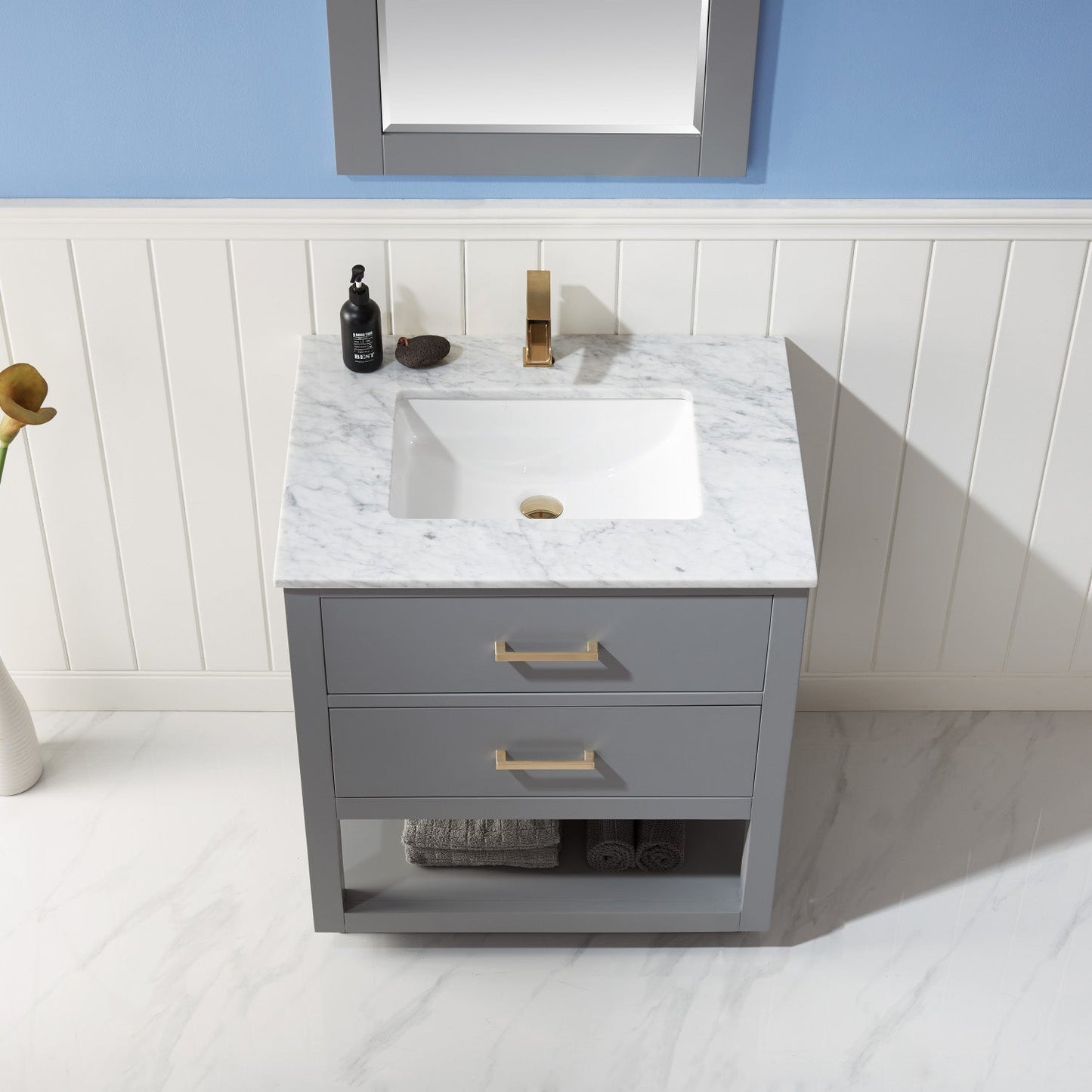 Altair Designs 30" single vanity with top - 532030-WH-CA