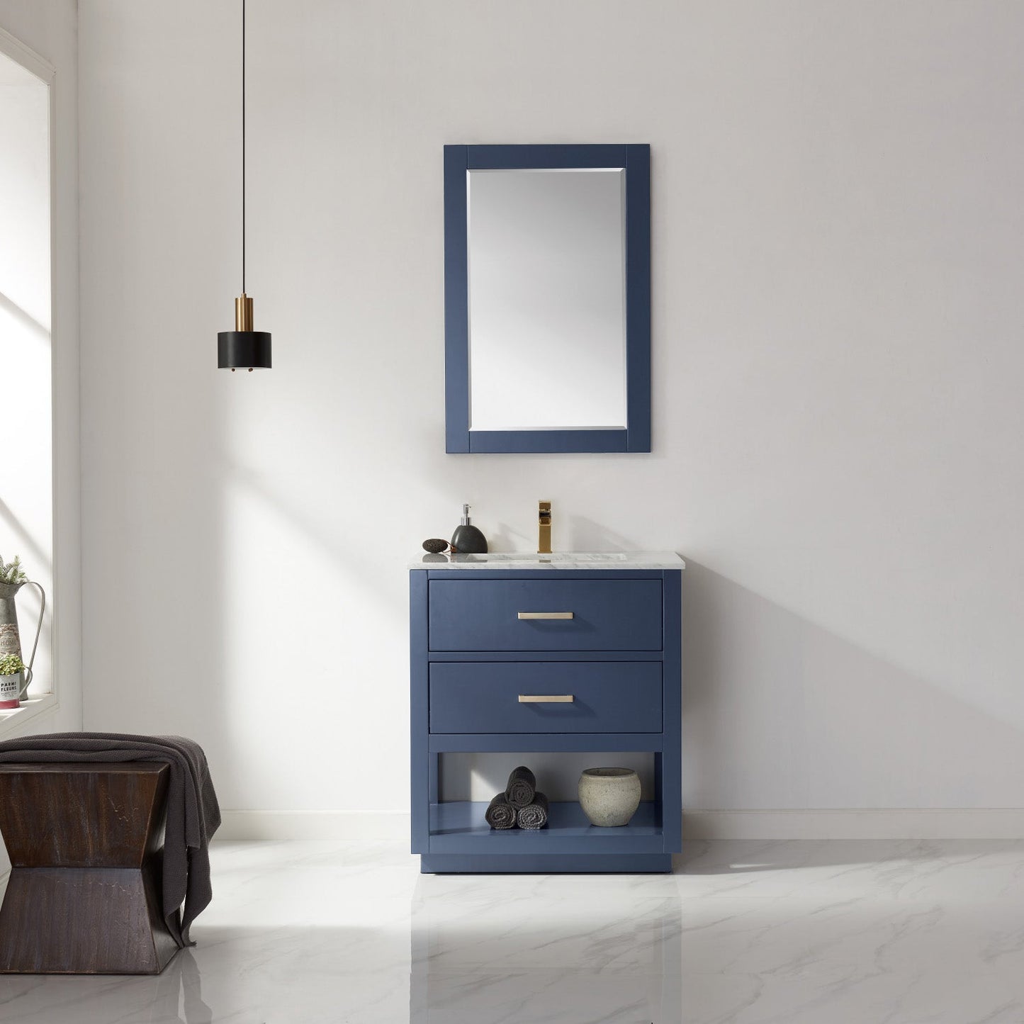 Altair Designs 30" single vanity with top - 532030-WH-CA