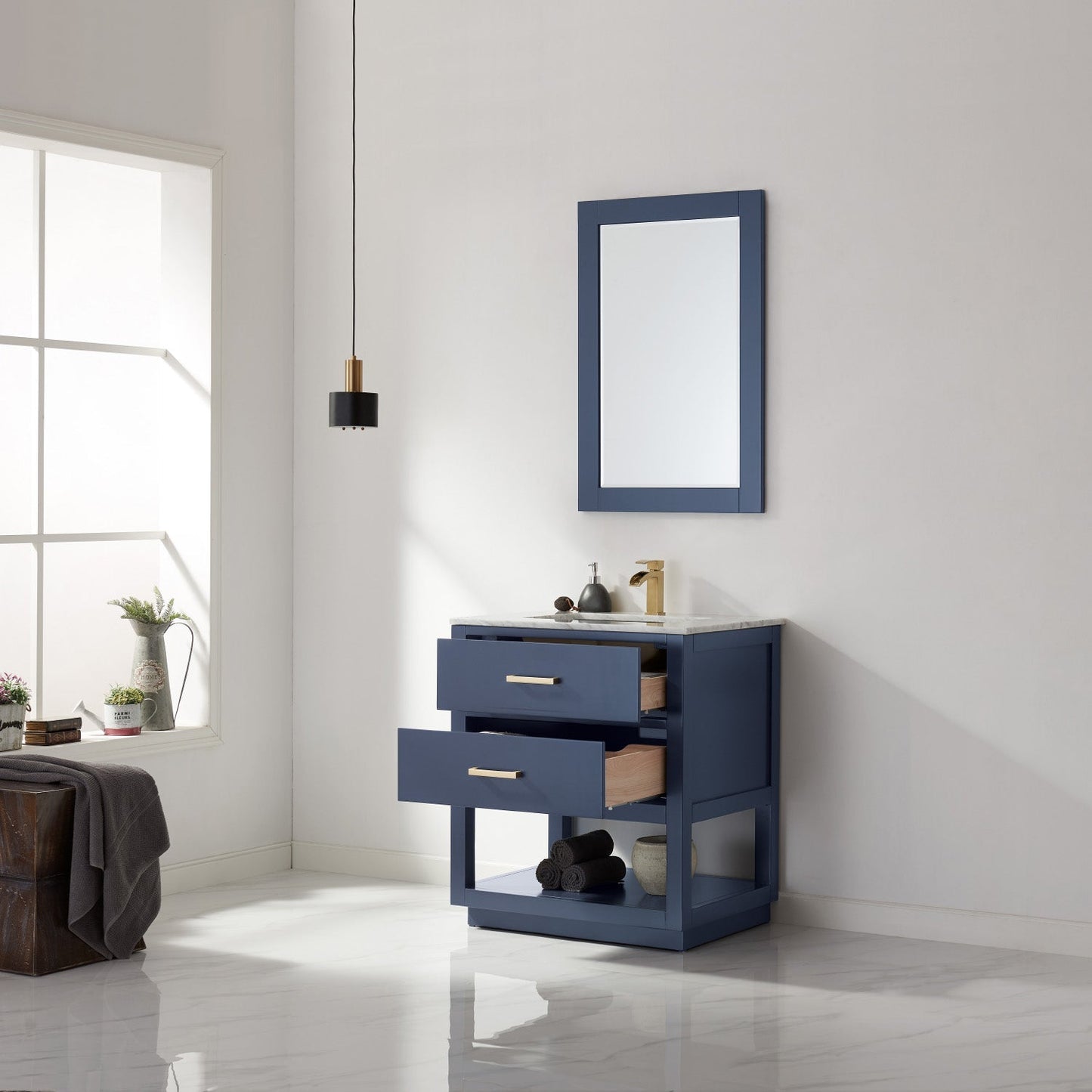 Altair Designs 30" single vanity with top - 532030-WH-CA