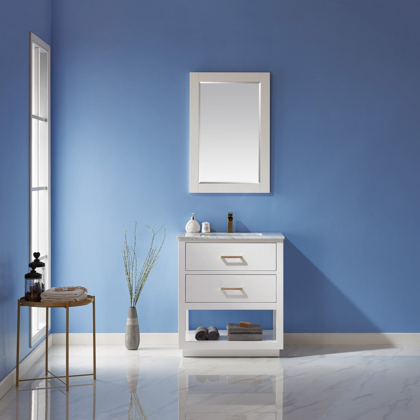 Altair Designs 30" single vanity with top - 532030-WH-CA