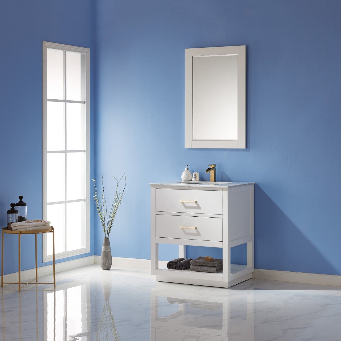 Altair Designs 30" single vanity with top - 532030-WH-CA