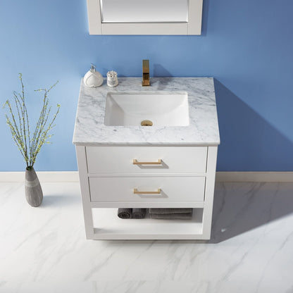 Altair Designs 30" single vanity with top - 532030-WH-CA