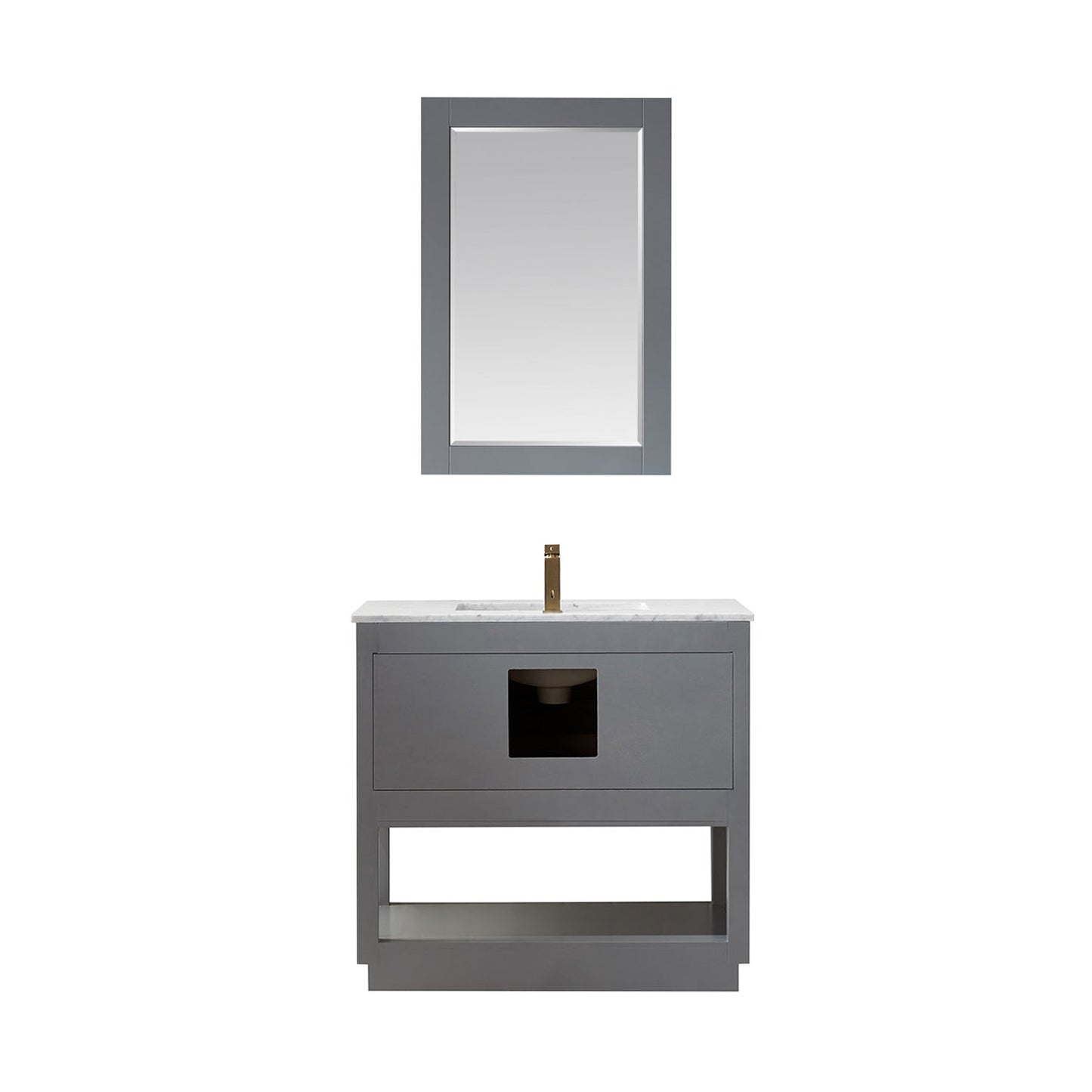 Altair Designs 36" single vanity with top - 532036-WH-CA