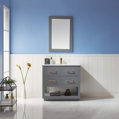 Altair Designs 36" single vanity with top - 532036-WH-CA