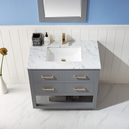 Altair Designs 36" single vanity with top - 532036-WH-CA