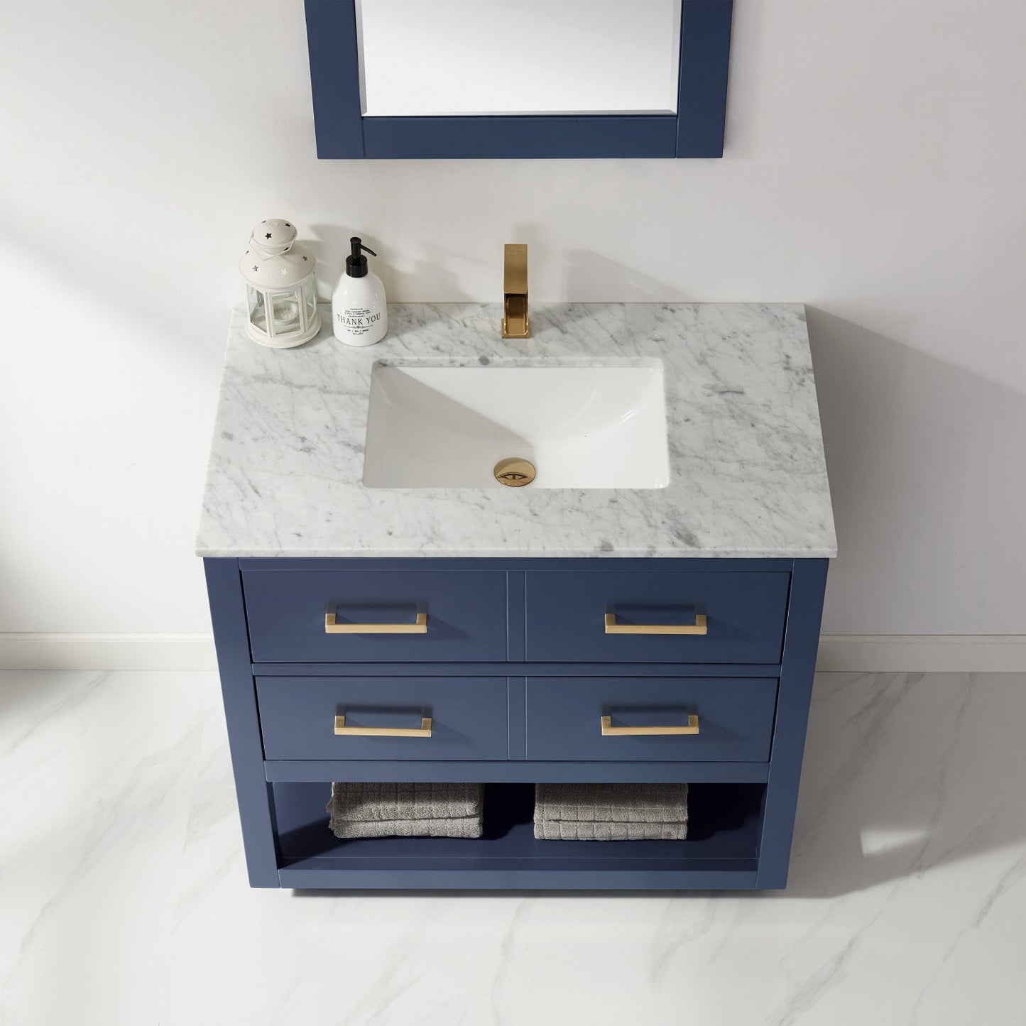 Altair Designs 36" single vanity with top - 532036-WH-CA