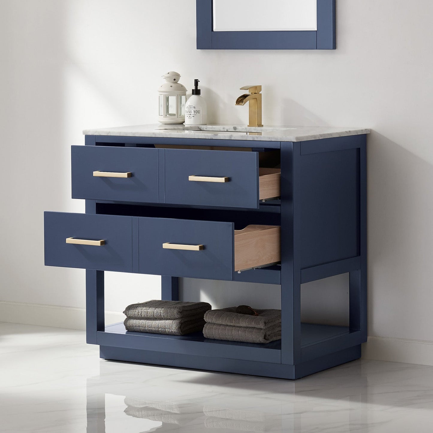 Altair Designs 36" single vanity with top - 532036-WH-CA