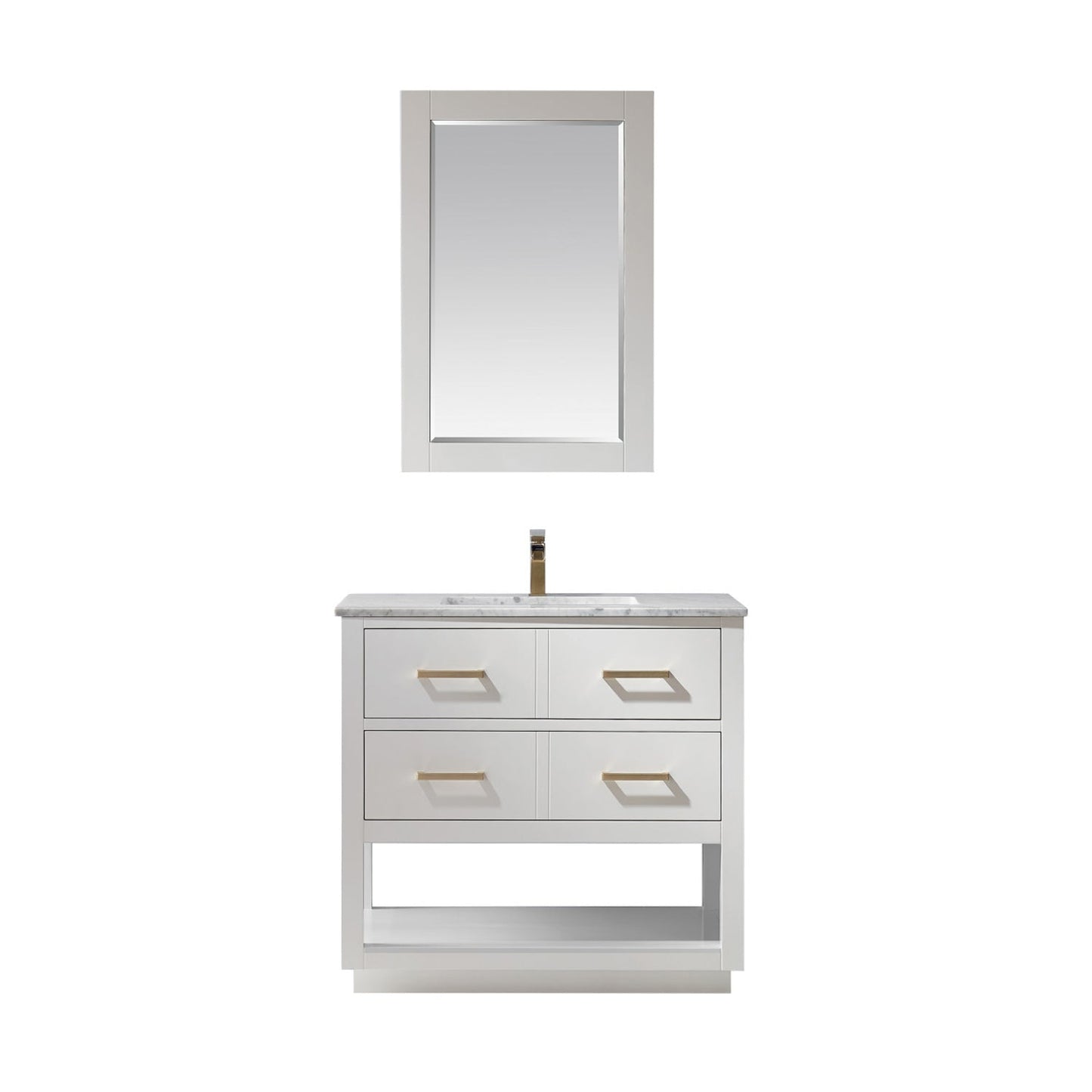 Altair Designs 36" single vanity with top - 532036-WH-CA