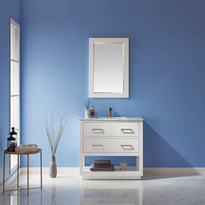 Altair Designs 36" single vanity with top - 532036-WH-CA