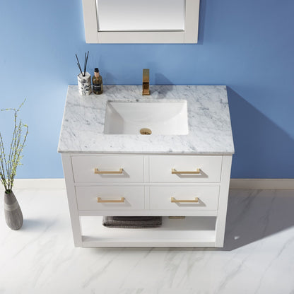 Altair Designs 36" single vanity with top - 532036-WH-CA