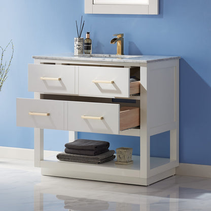 Altair Designs 36" single vanity with top - 532036-WH-CA