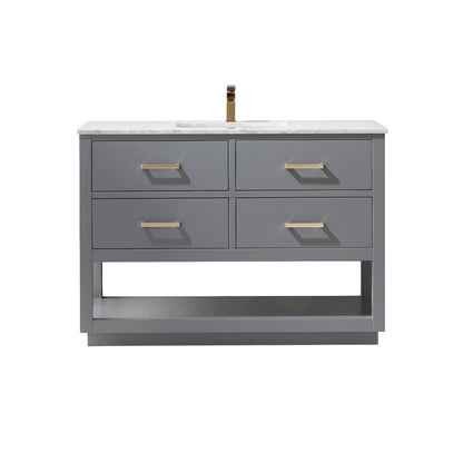Altair Designs 48" single vanity with top - 532048-WH-CA-NM
