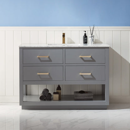 Altair Designs 48" single vanity with top - 532048-WH-CA-NM